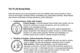 The 10 Life Saving Rules Program and Policy
