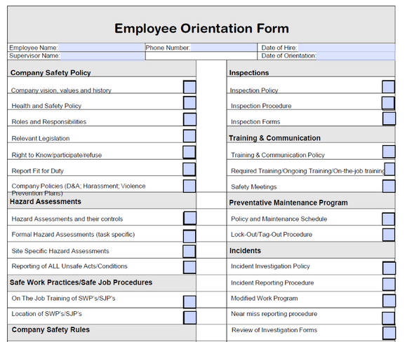 Checklist - Employee Orientation