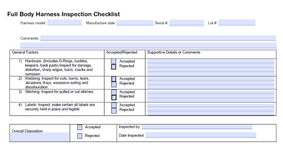 Inspection - Fall Protection