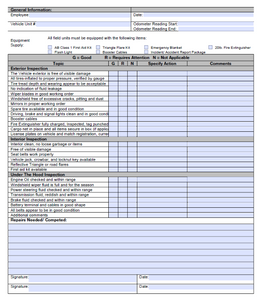 Inspection - Vehicle Safety Checklist