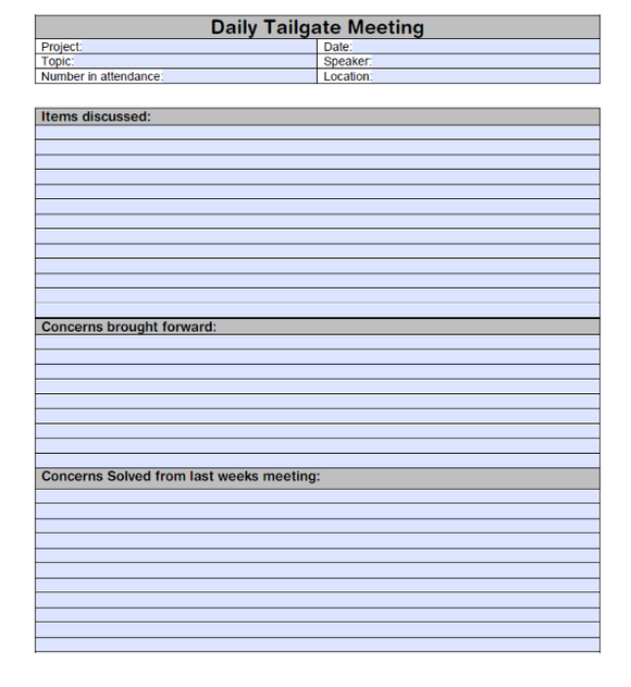 Daily - Staff Meeting Blank Template