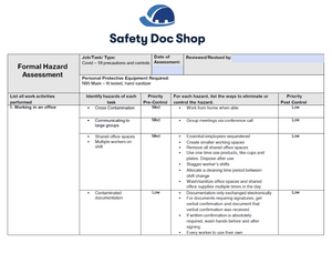 FREE Hazard Assessment - COVID-19