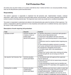 Template - Fall Protection Plan