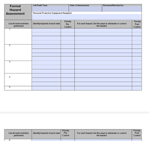 Hazard Assessment - Blank Template