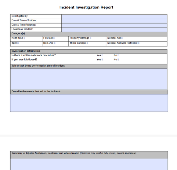 Report - Incident Investigation