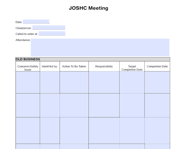 Template - JOHS Committee Meeting Minute Template