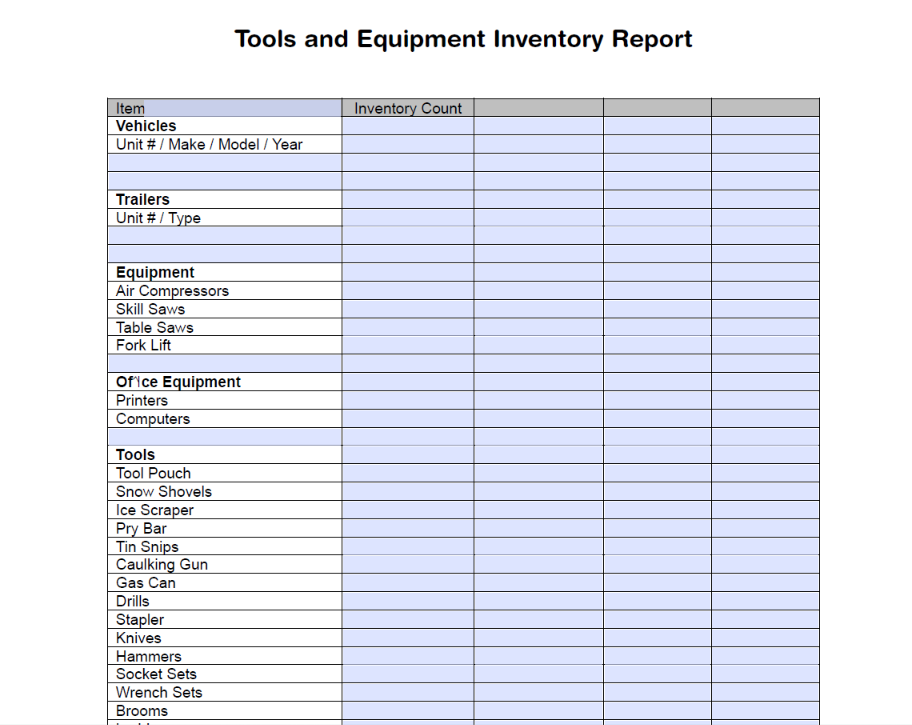 Safety Doc Download | Equipment Inventory – The Safety Doc Shop