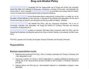 Policy - Drugs and Alcohol