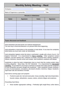 Monthly - Heat Stroke