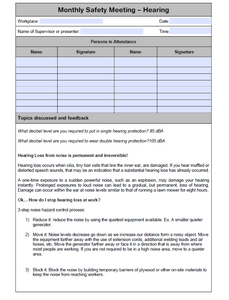 Monthly - Prevent Hearing Loss