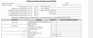 Field Level Hazard Assessment with Drop Down Menu- Fillable Online