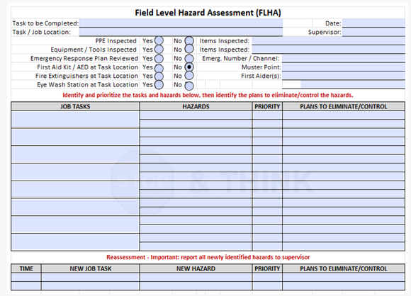 Field Level Hazard Assessment with Fillable Online - Without drop down ...