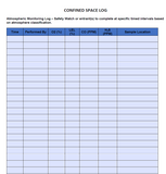 Log - Confined Space Logs (Entry, Inventory, Atmospheric, Personnel)