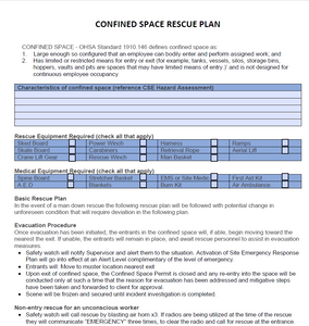 Template - Confined Space Rescue Plan - American OHSA