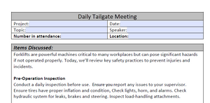 Daily - Forklift Safety