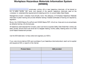 Policy - WHMIS Canada