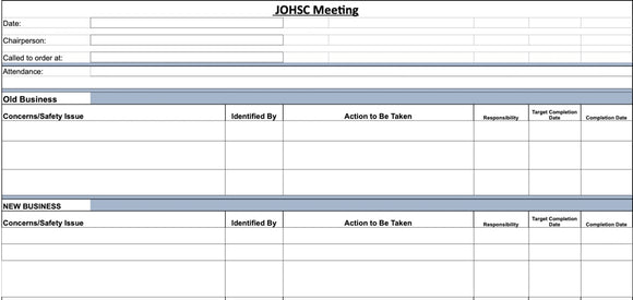 Template - JOHS Committee Meeting Minute Template