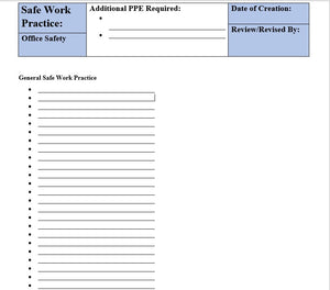 Safe Work Practice - Blank Template